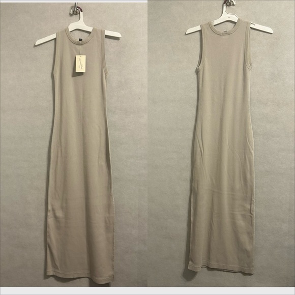 Women's Rib-Knit Maxi Bodycon Dress - Universal Thread size Medium  Taupe NWT - Picture 8 of 10
